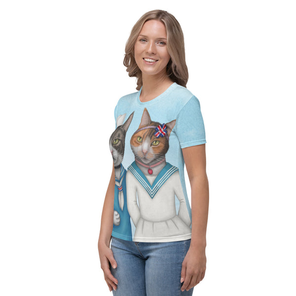 Women's T-shirt "Brothers and sisters are as close as hands and feet" (Cats)