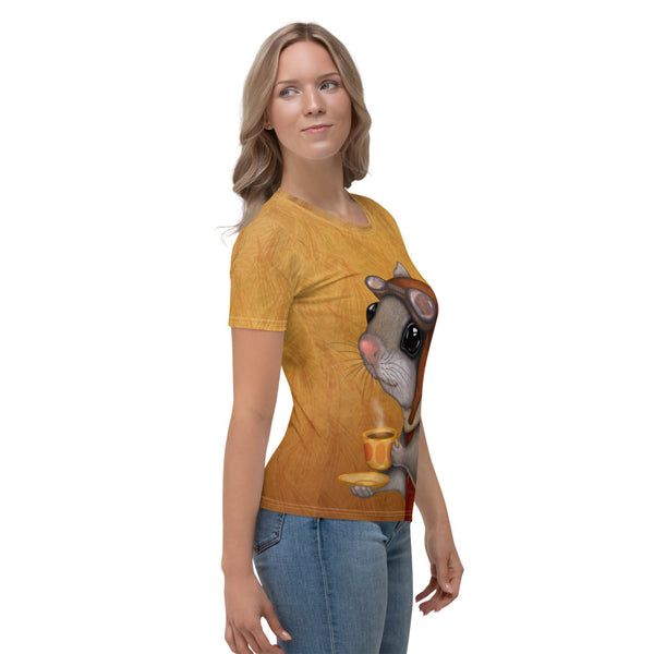 Women's T-shirt "Who is timid in the woods boasts at home" (Flying squirrel)