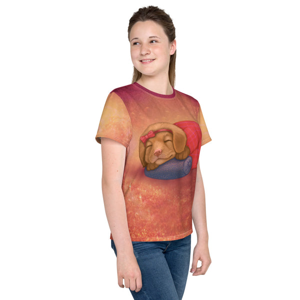 Unisex youth T-shirt "Let her sleep for when she wakes she will move mountains" (Nova Scotia Duck Tolling Retriever)