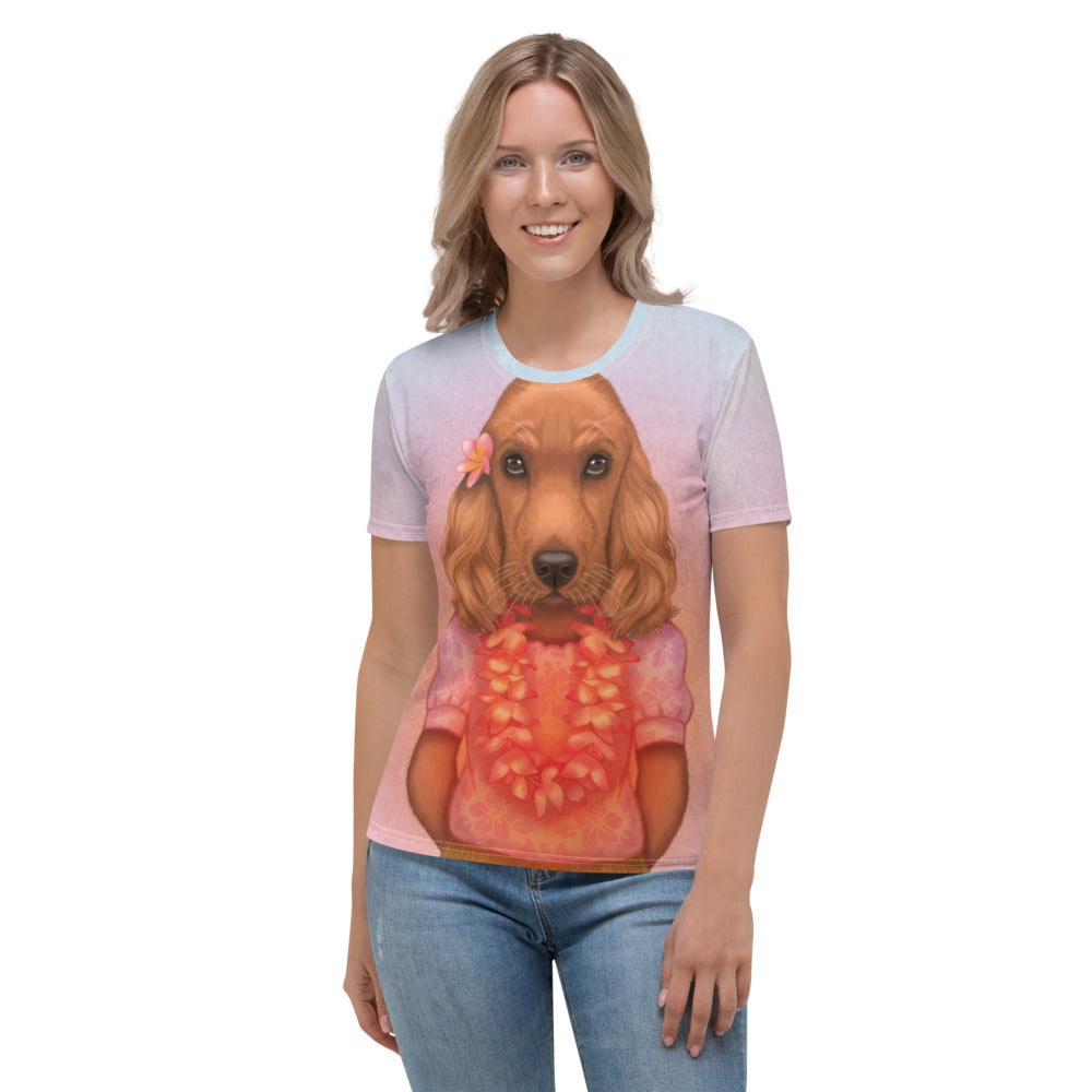Women's T-shirt "Love is worn like a wreath through the summers and the winters" (English Cocker Spaniel)