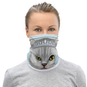 Neck gaiter "Don't marry a girl who wants strawberries in January" (British Shorthair)