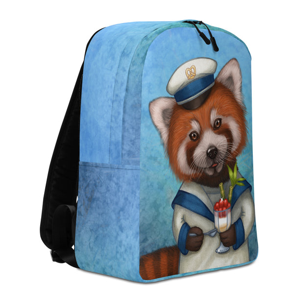Backpack "Life is uncertain so eat your dessert first" (Red panda)