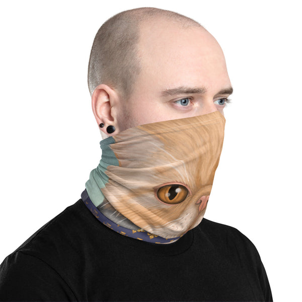 Neck gaiter "Punctuality is the politeness of kings" (Persian cat)