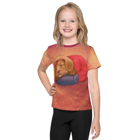 Unisex kids T-shirt "Let her sleep for when she wakes she will move mountains" (Nova Scotia Duck Tolling Retriever)