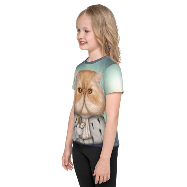 Unisex kids T-shirt "Punctuality is the politeness of kings" (Persian cat)