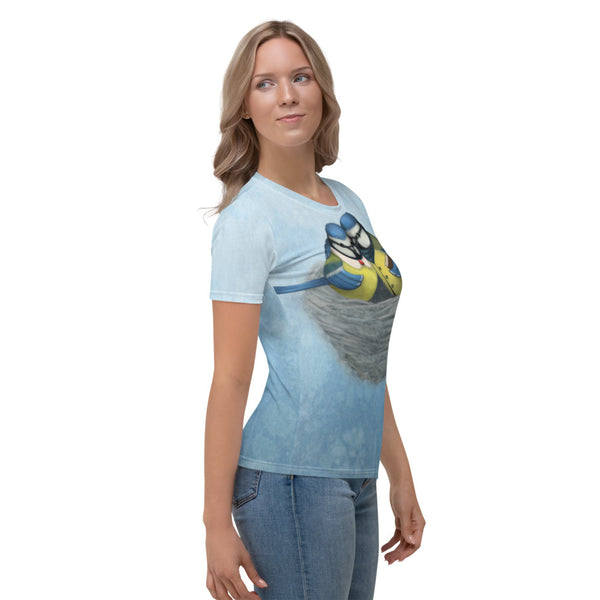 Women's T-shirt "East or West, home is best" (Blue tits)