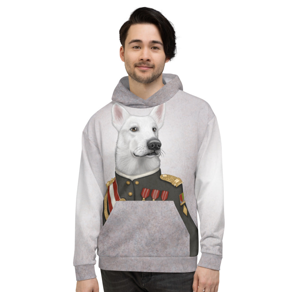 Unisex hoodie "A king's face should show grace" (White Swiss Shepherd Dog)