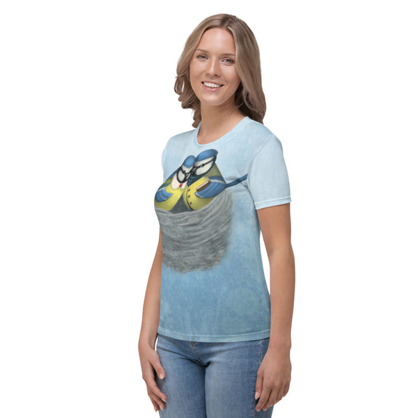 Women's T-shirt "East or West, home is best" (Blue tits)