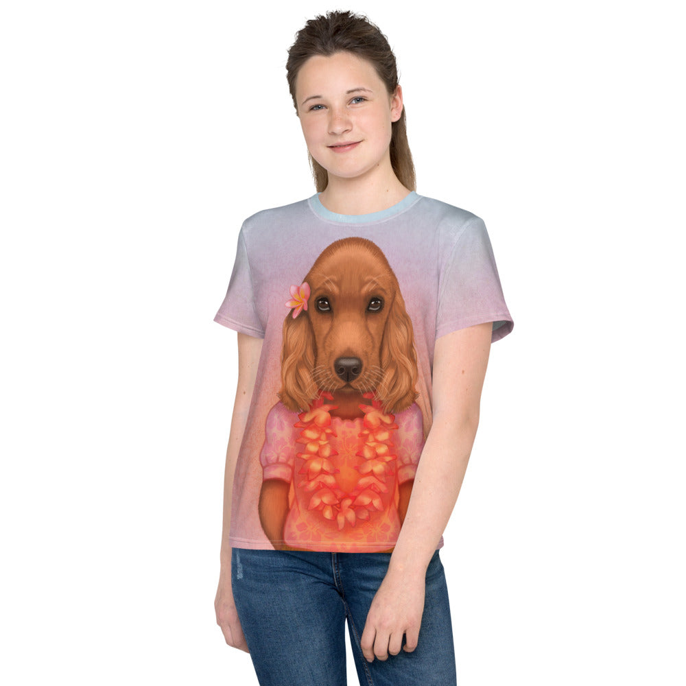 Unisex youth T-shirt "Love is worn like a wreath through the summers and the winters" (English Cocker Spaniel)
