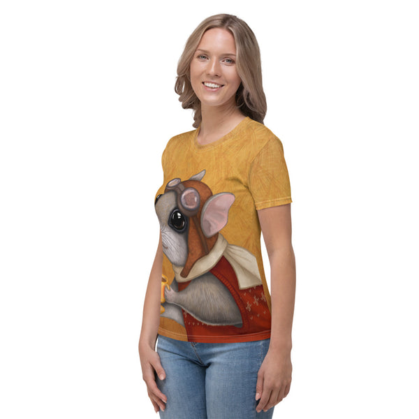 Women's T-shirt "Who is timid in the woods boasts at home" (Flying squirrel)
