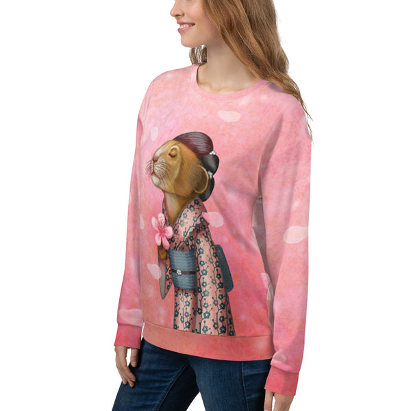 Unisex sweatshirt  "A fallen blossom never returns to the branch" (Pika)