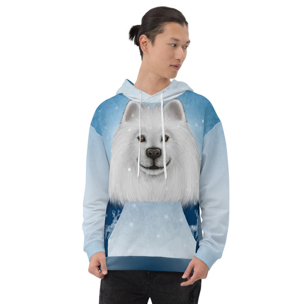Unisex hoodie "No snowflake ever falls in the wrong place" (Samoyed)