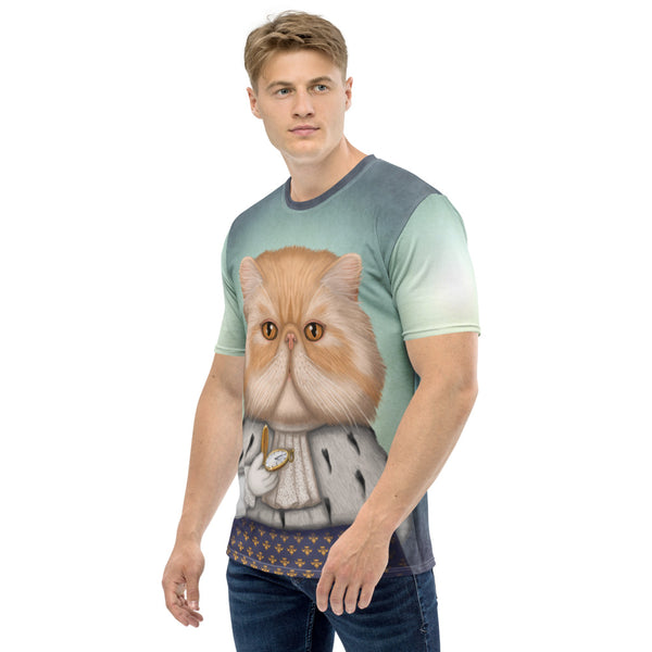 Men's T-shirt "Punctuality is the politeness of kings" (Persian cat)