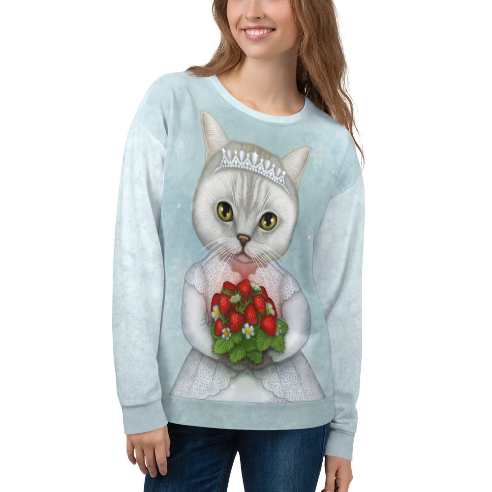 Unisex sweatshirt "Don't marry a girl who wants strawberries in January" (British Shorthair)