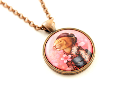 Pendant "A fallen blossom never returns to the branch" (Pika)