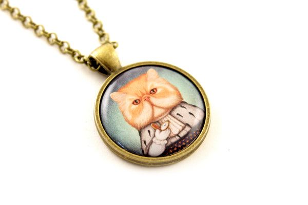 Pendant "Punctuality is the politeness of kings" (Persian cat)