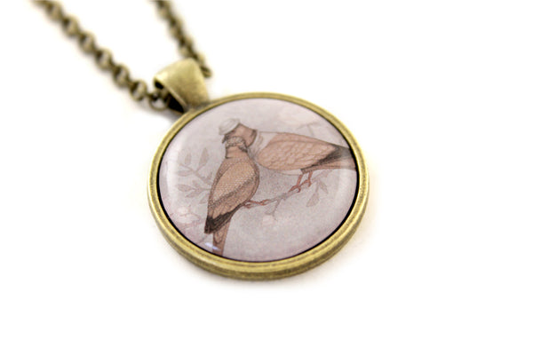 Pendant "Love sees roses without thorns"  (European turtle doves)
