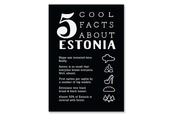 Postcard "5 cool facts about Estonia"