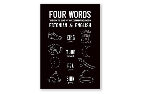 Postkaart "Four words"