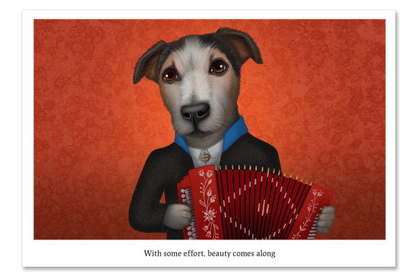 Postcard "With some effort, beauty comes along" (Jack Russell Terrier)