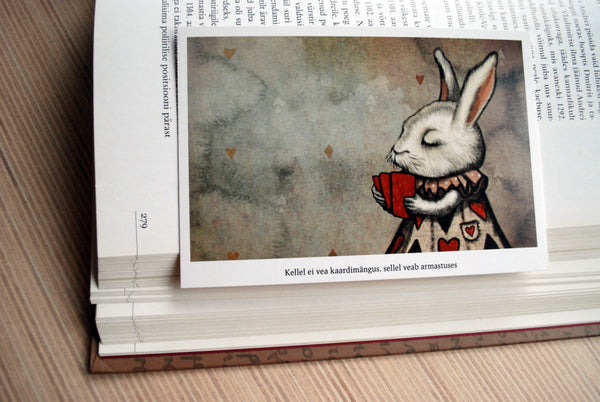 Postcard "Lucky at cards, unlucky in love" (Hare)