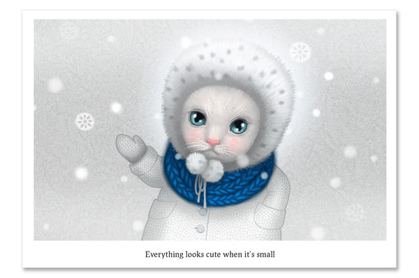 Postkaart "Kõik, mis väike, on armas" (kass)