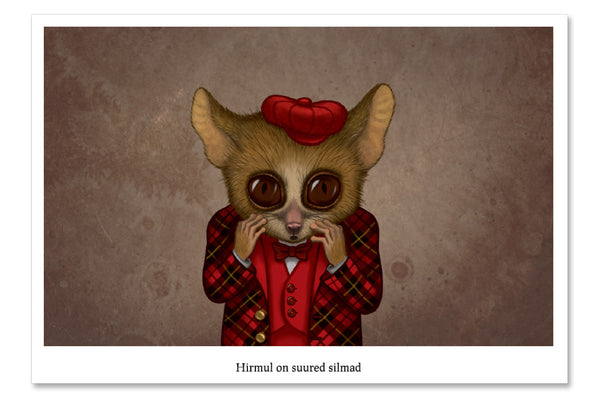 Postcard "Fear has big eyes" (Mouse lemur)