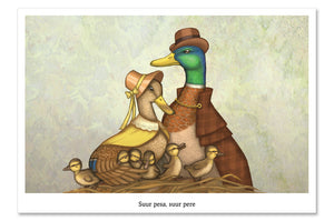 Postcard "Big nest, big family" (Ducks)