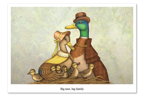Postkaart "Suur pesa, suur pere"