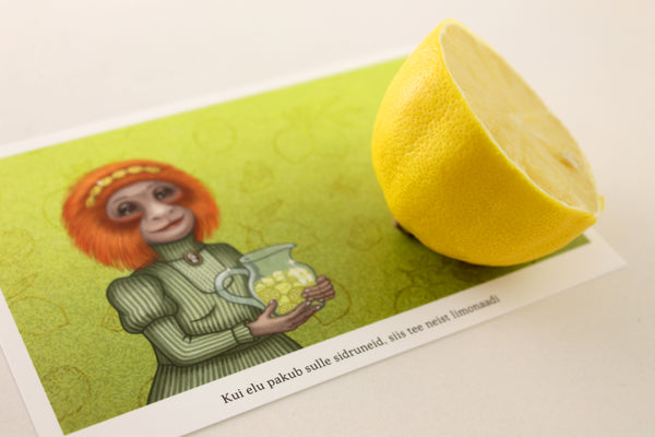 Postkaart "Kui elu pakub sulle sidruneid, siis tee neist limonaadi"