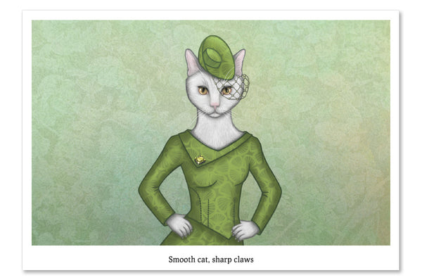 Postcard "Smooth cat, sharp claws" (Cat)