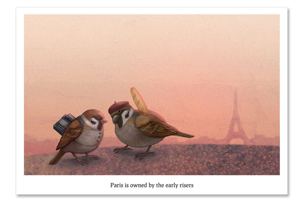 Postkaart "Pariis kuulub varajastele ärkajatele"