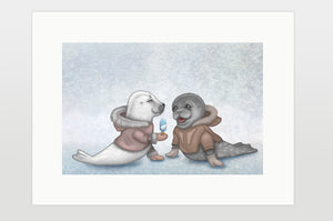 Print "Presents keep friendship warm" (Seals)