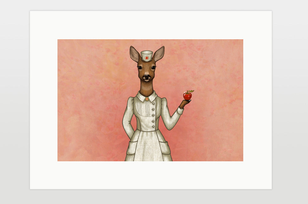 Print "An apple a day keeps the doctor away" (Deer)