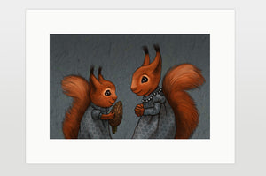 Print "The apple never falls far from the tree" (Squirrels)