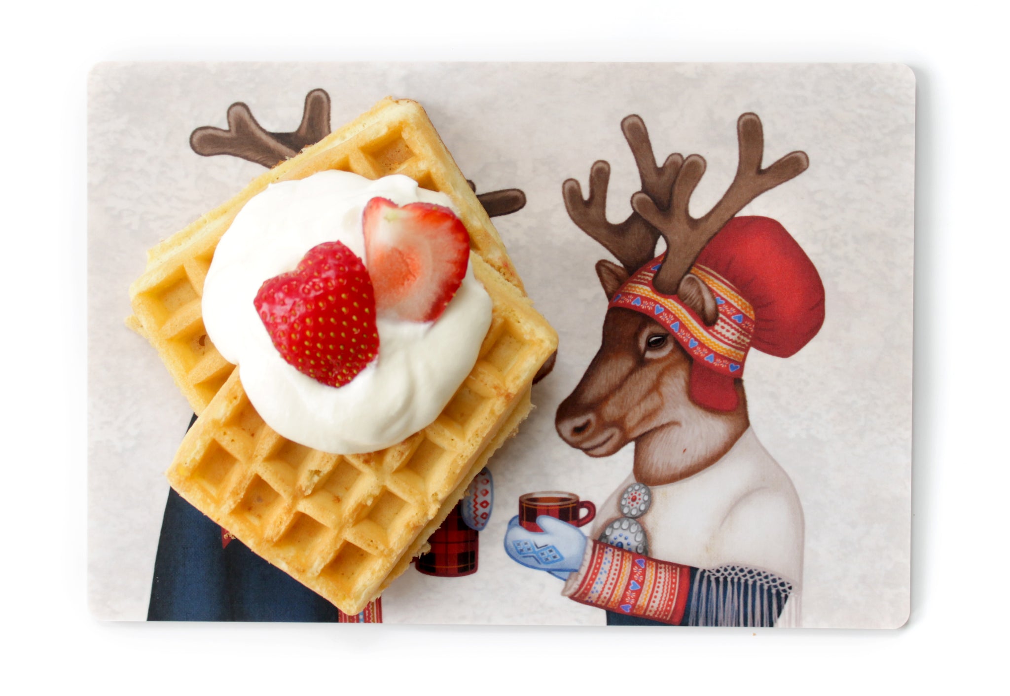 Serving platter "Coffee and love taste best when hot" (Reindeers)