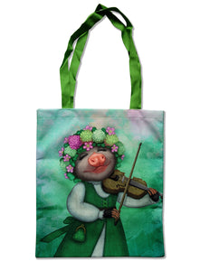 Tote bag "The older the fiddle the sweeter the tune" (Opossum)