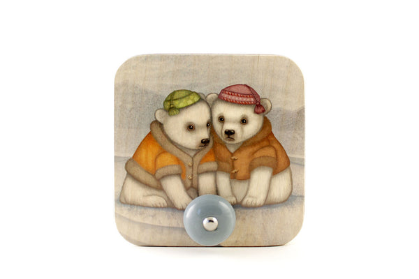 Wall hanger "You don't really know your friends until the ice breaks" (Polar bears)
